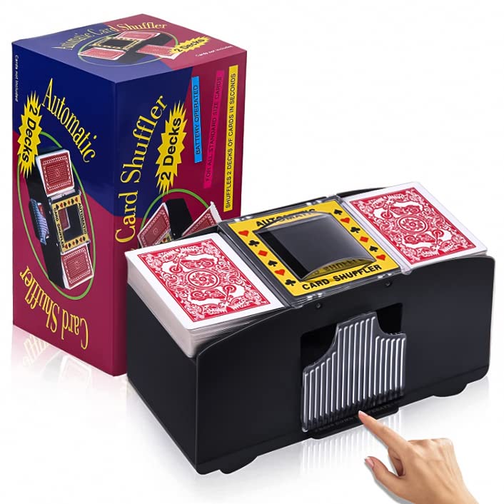 Unniweei Automatic Card Shuffler 2/4/6 Decks, Electric Battery-Operated ...