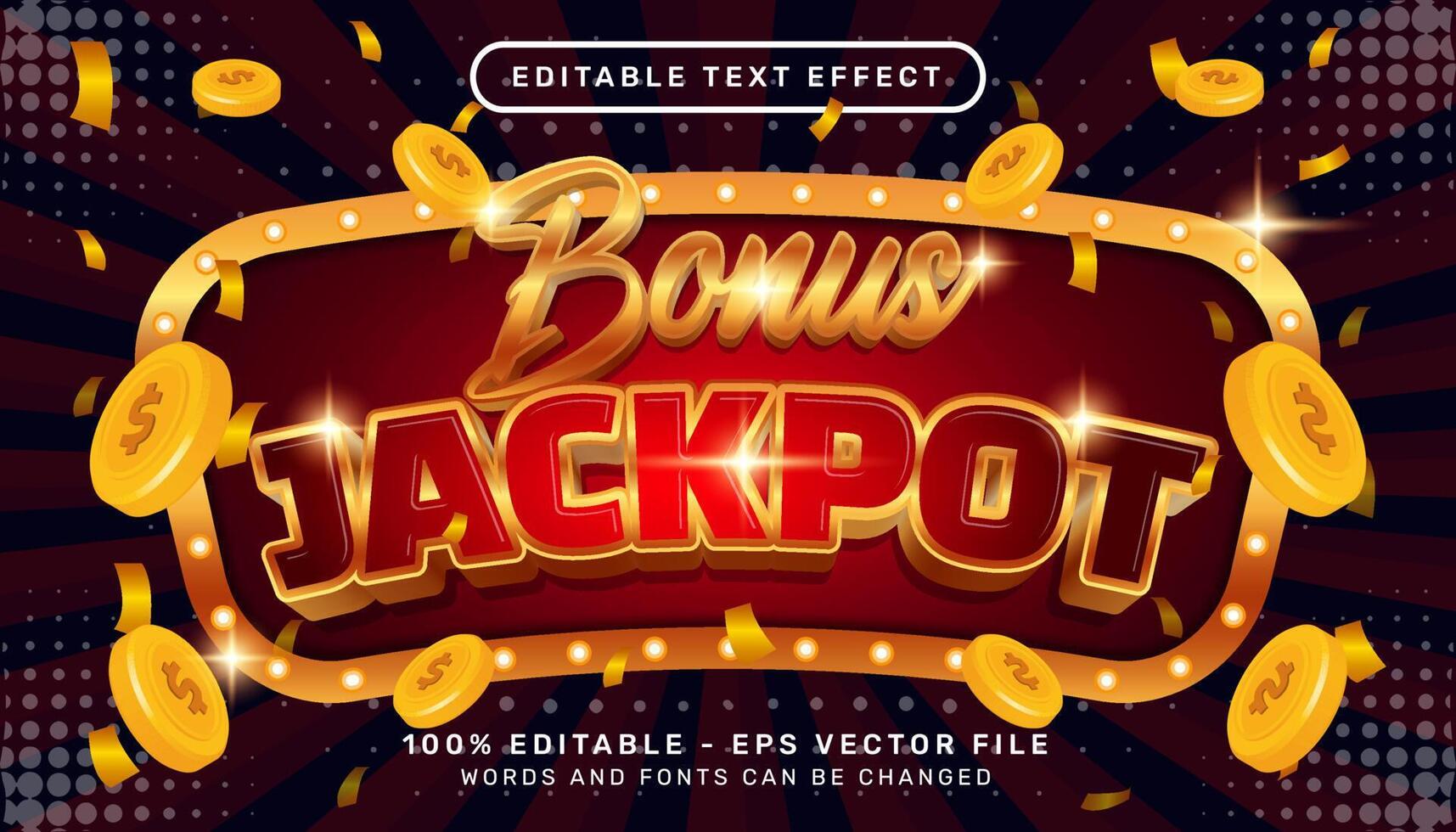 Editable text effect - bonus jackpot casino 3d style concept 9100463 ...