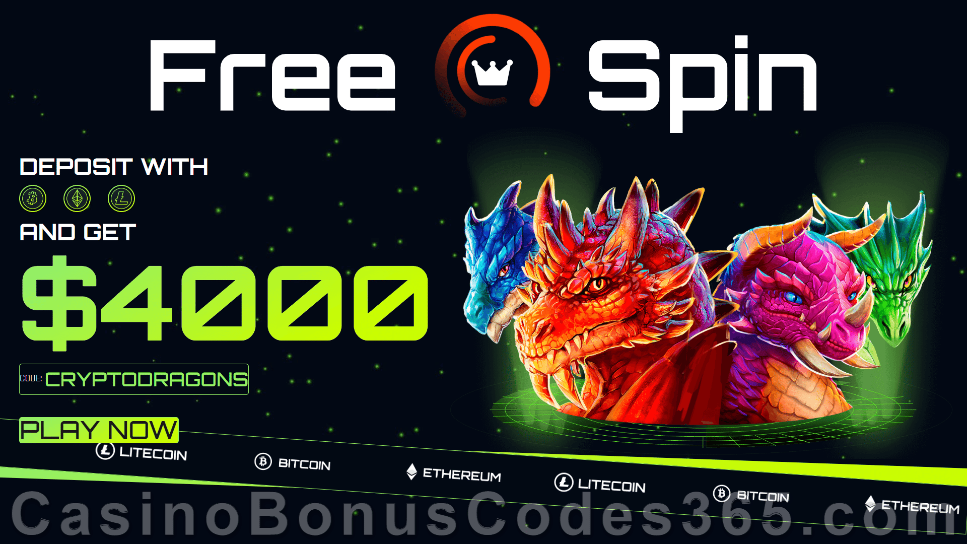 FREE Spin Casino 400% Match Crypto Deposit Bonus Offer - Casino Bonus ...