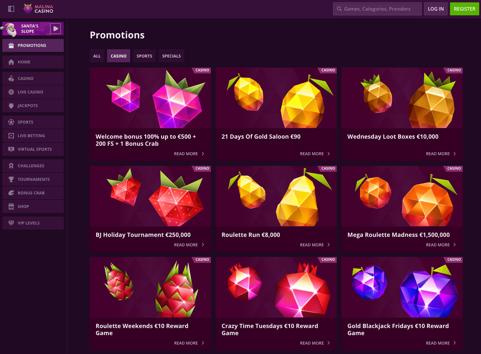 Malina Casino Ελλάδα - Ανασκόπηση του διαδικτυακού καζίνο Malina