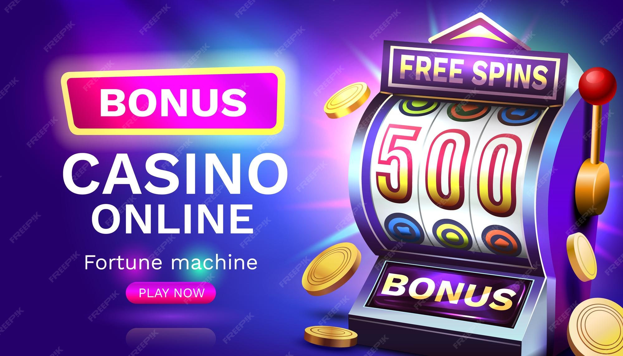 Premium Vector | Slots free spins 500 promo flyer poster banner game ...